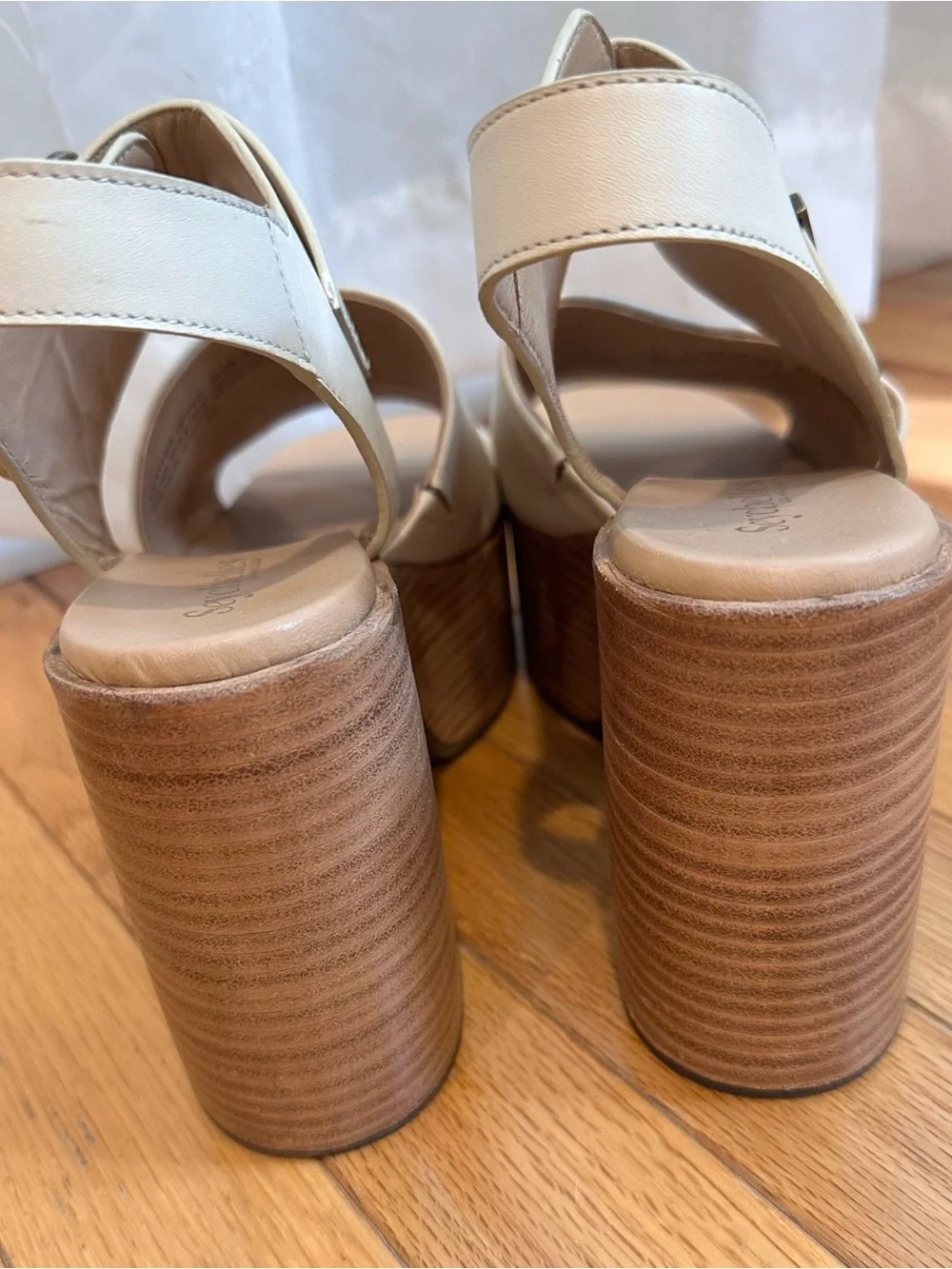 Anthropologie Seychelles Mosh Pit  Platform sandals Leather Stacked Heel 10